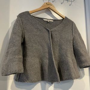 Italian Designer Hache: Fine Wool & Cashmere Blend Cropped Cardigan (Small)